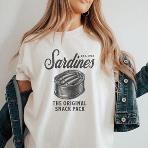 Retro Sardines Shirt, Tinned Fish Shirt, Coastal Shirt, Funny Graphic Tee, Fisherman Aesthetic, Vintage Lake Shirt Gift, Coastal Aesthetic