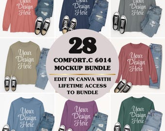 Comfort Colors 6014 Mockup Bundle,CC6014 Long Sleeve Shirt Mockups (Digital Download)