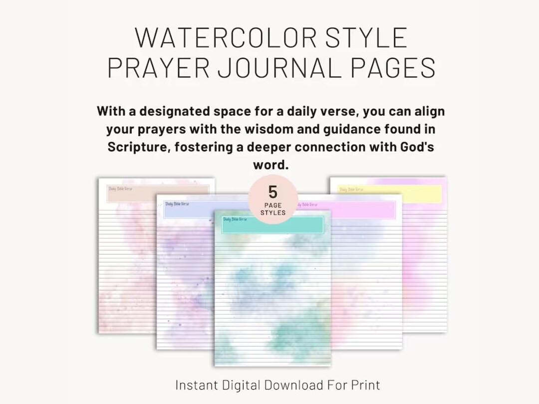 Prayer Journal Printable, Prayer Journal for Women, Devotional Journal