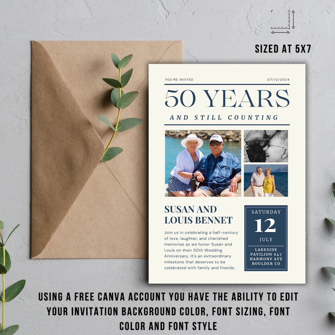50th Anniversary Invitation, 50th Wedding Anniversary Invitations ...