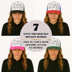 7 Trucker Hat Mockup Bundle, Otto Trucker Cap MockUp (Digitaler Download)