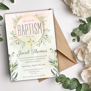 LDS Baptism Invitation, LDS Baptism Invitation Girl, Baptism Invitation Boy, LDS Baptism Invitation Boy, Baptism Boy Invitation