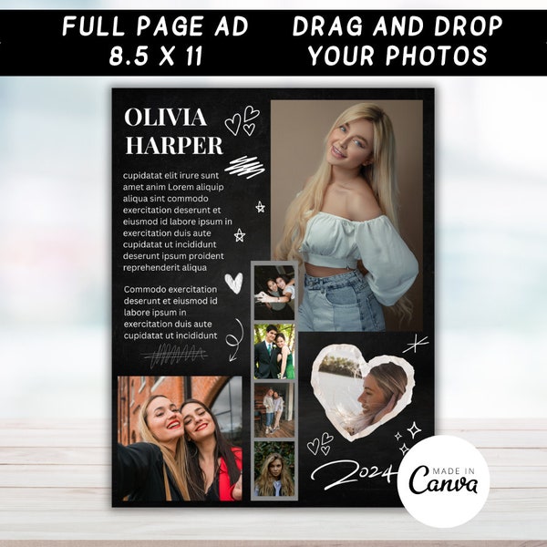 Yearbook ADs, Yearbook Template, Yearbook AD Template, Senior Yearbook AD, Senior Yearbook AD Template, Yearbook Tribute Page, Yearbook Page