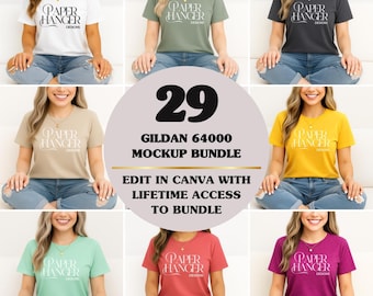 29 Gildan 64000 Mockup Bundle, Gildan Soft Style Tshirt Mock-up Bundle (Digital Download)