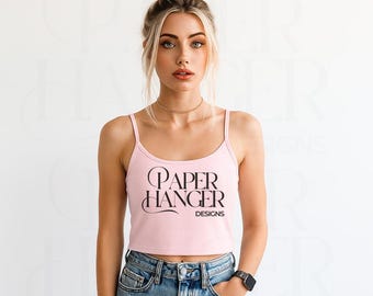Bella Canvas 1012 Pink Tank Top Mockup, Women's Spaghetti Strap Mockup (Digital Download)