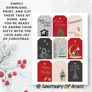 Printable Christmas Tags, Printable Christmas Gift Tags, Christian ...