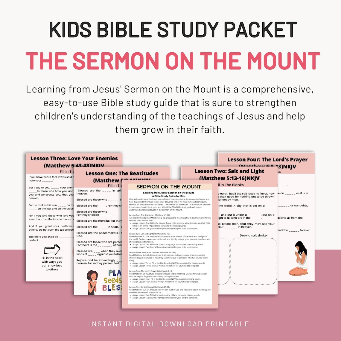 Sermon on the Mount Kids Bible Study Bible Study for Kids - Etsy
