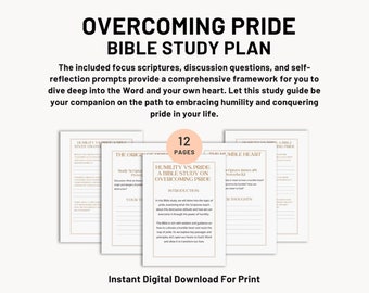 Studio biblico tematico, Umiltà contro Orgoglio, Planner di studio biblico guidato stampabile (download digitale)