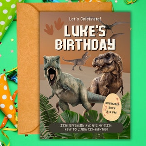 Editable Dinosaur Birthday Invitation, Dinosaur Invitation, Dinosaur Party Invitation, Dinosaur Birthday Invite, Dinosaur Birthday Party