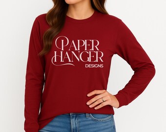 Bella Canvas 3501 Cardinal Long Sleeve Shirt Mockup (download digitale)