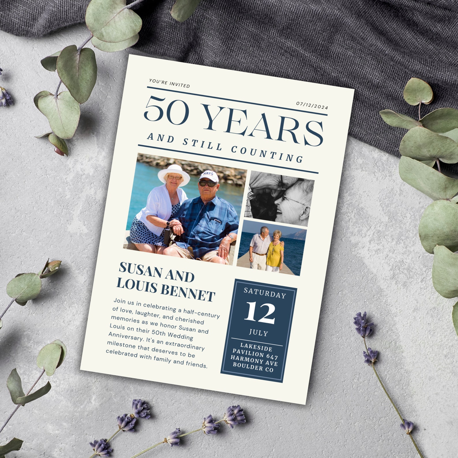 50th Anniversary Invitation, 50th Wedding Anniversary Invitations ...
