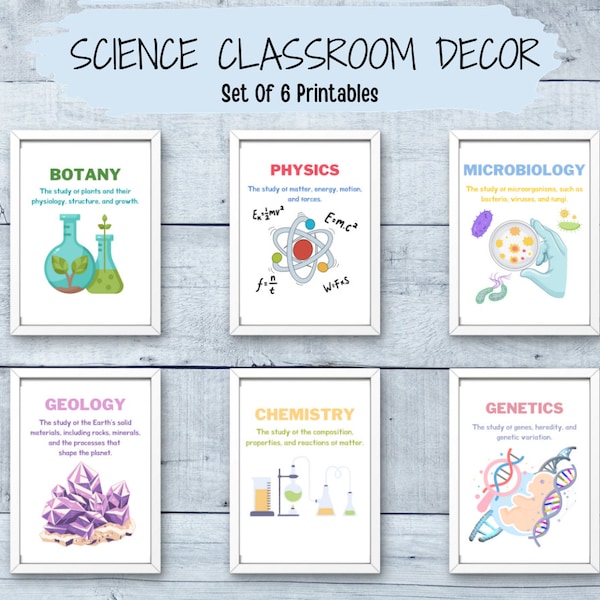 Science Classroom Decor, Science Poster, Science Class Decor, Science Wall Art, Science Class Posters, Classroom Decor, Back To School