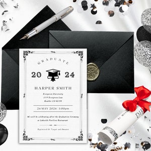 College Graduation Invitation, Graduation Announcement, Graduation Invitation, Graduation Invitation Template, College Graduation