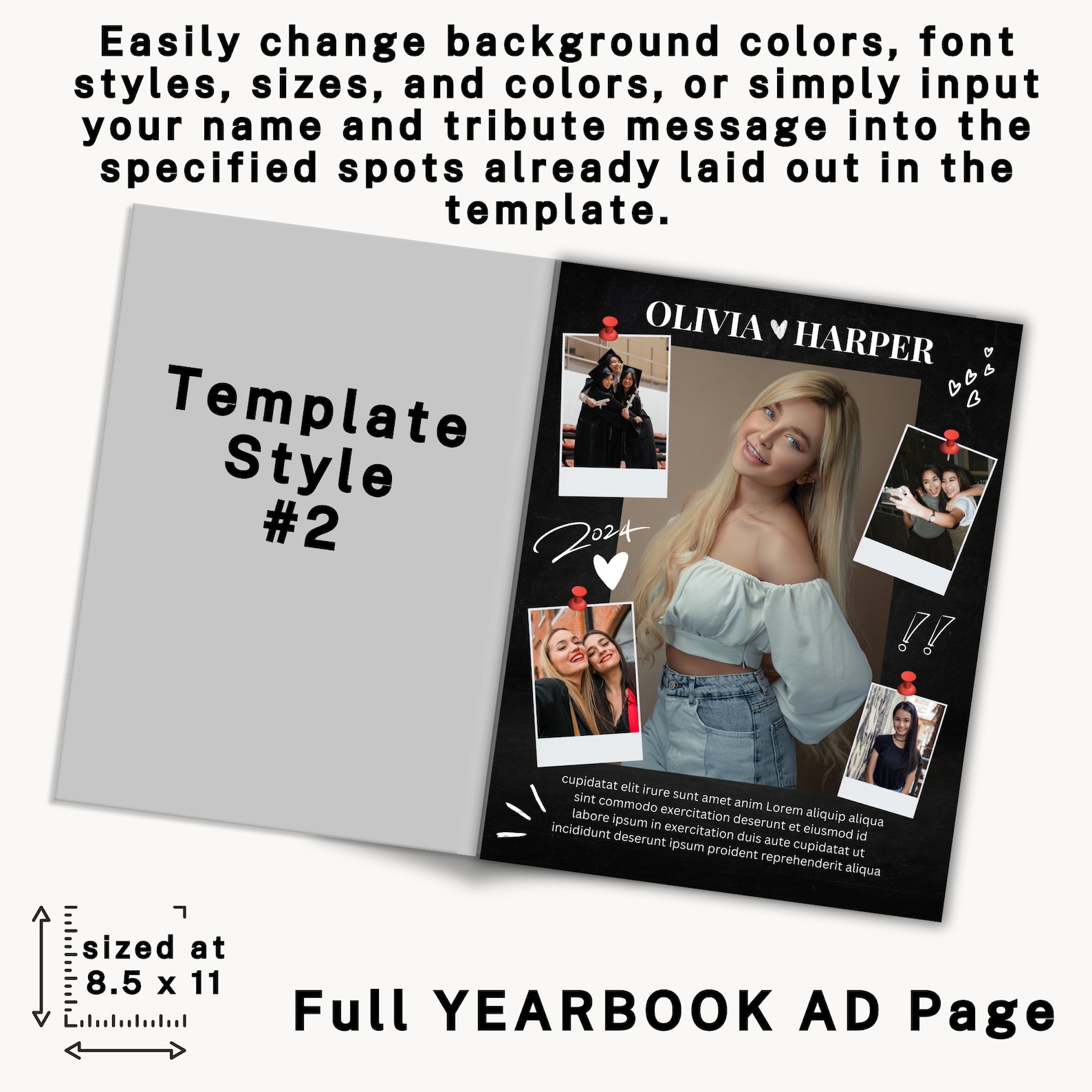 Full Page Yearbook Ads, Yearbook Ad Template, Senior Yearbook Ad Full Page Yearbook Ads, Yearbook Ad Template, Senior Yearbook Ad