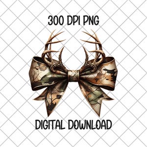 Camo Coquette Bow PNG 300 DPI, Camouflage Bow Sublimation, Deer Hunting PNG, Hunting Wife, Girly Camo Bow