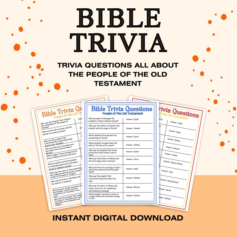 Bible Trivia Game, Bible Games, Sunday School, Printable Bible Game ...