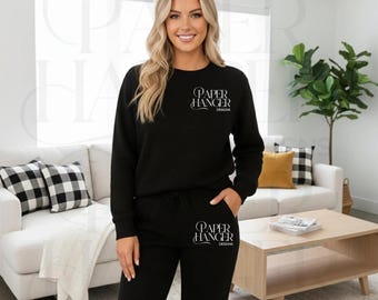 Black Sweatpants Mockup, Sweatsuit Mock-up, Jogger Set Mockup (Digital Download)