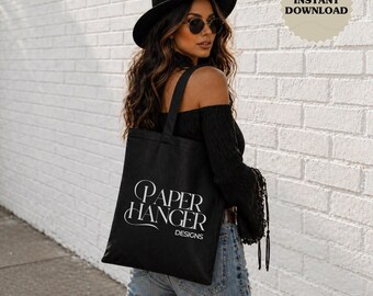 Mockup della borsa tote in tela di cotone Black Liberty Bags OAD113 (Download digitale)