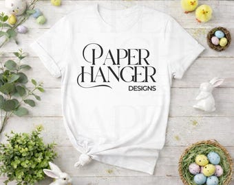 Mockup di maglietta pasquale White Bella Canvas 3001 (download digitale)