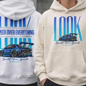 Speed Over Everything JDM Hoodie | Gebouwd voor snelheid, race-streetwear | Sweatshirt met jaren 90 tuner-esthetiek | Retro drift-auto cadeau voor autoliefhebbers