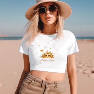 Crop Top, Gift for ladies, Yoga, Festival Top, Casual Top, Comfort Colors, Champion Women&#39;s Heritage Cropped T-Shirt, Boho Style Clothing