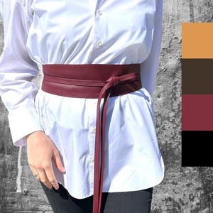 Wide Leather Obi Belt for Women, Fashion Waistbelt, Wrap Belt Women, Wraparound Belt, Obi Leather Belts, Tie Belt for Woman, Belt gift idea