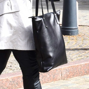 Leather Tote Bag for Women, Large Leather Tote, Laptop Work Bag, Leather Gift for Girlfriend Anniversary Woman Shoulder Leather Shopping Bag