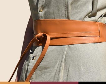 Brown Belt Wide Belt Corset Belt Wrap Around Faux Leather  display picture 1