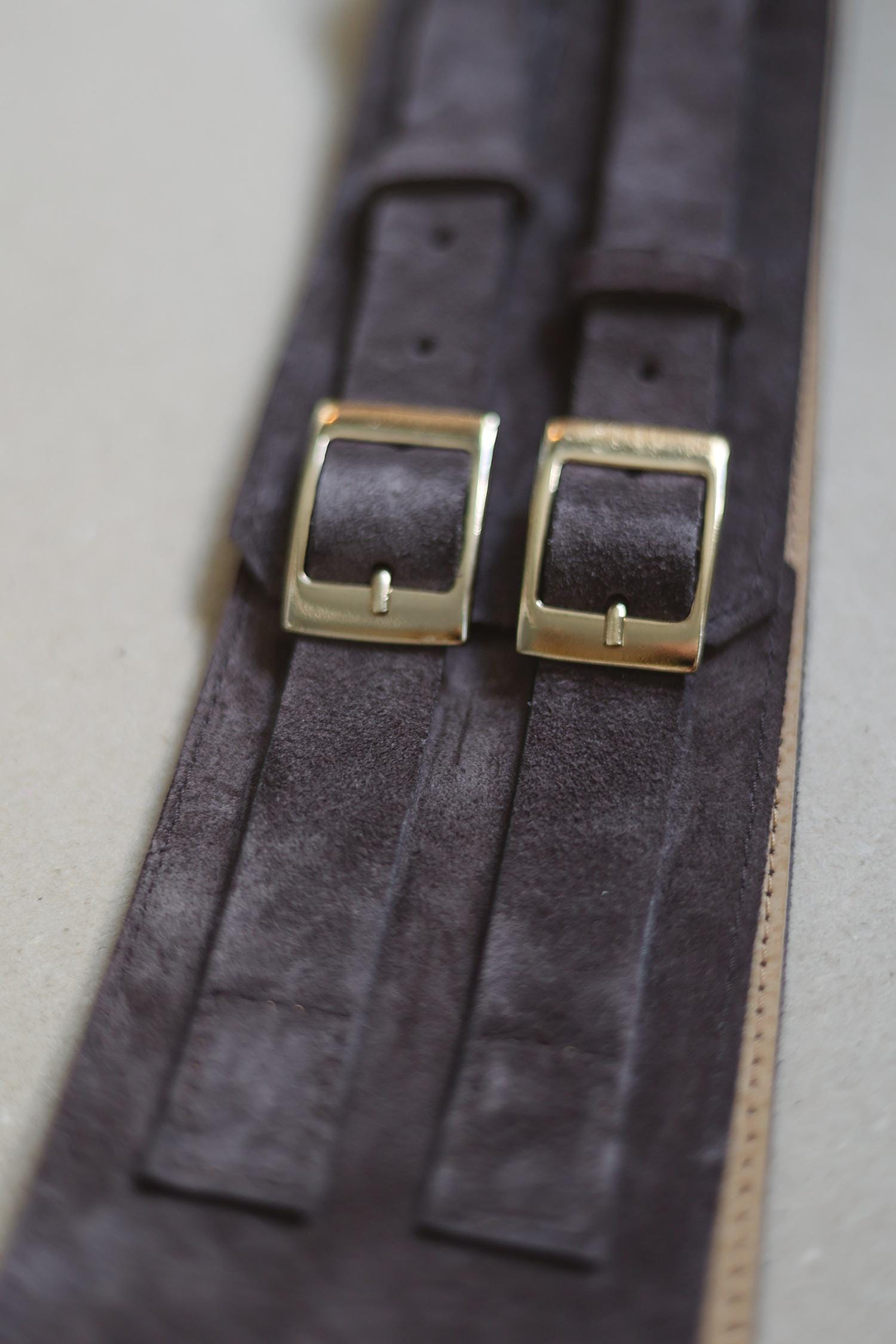Wide Suede Belt With Buckles – Brown Black Leather Waist 