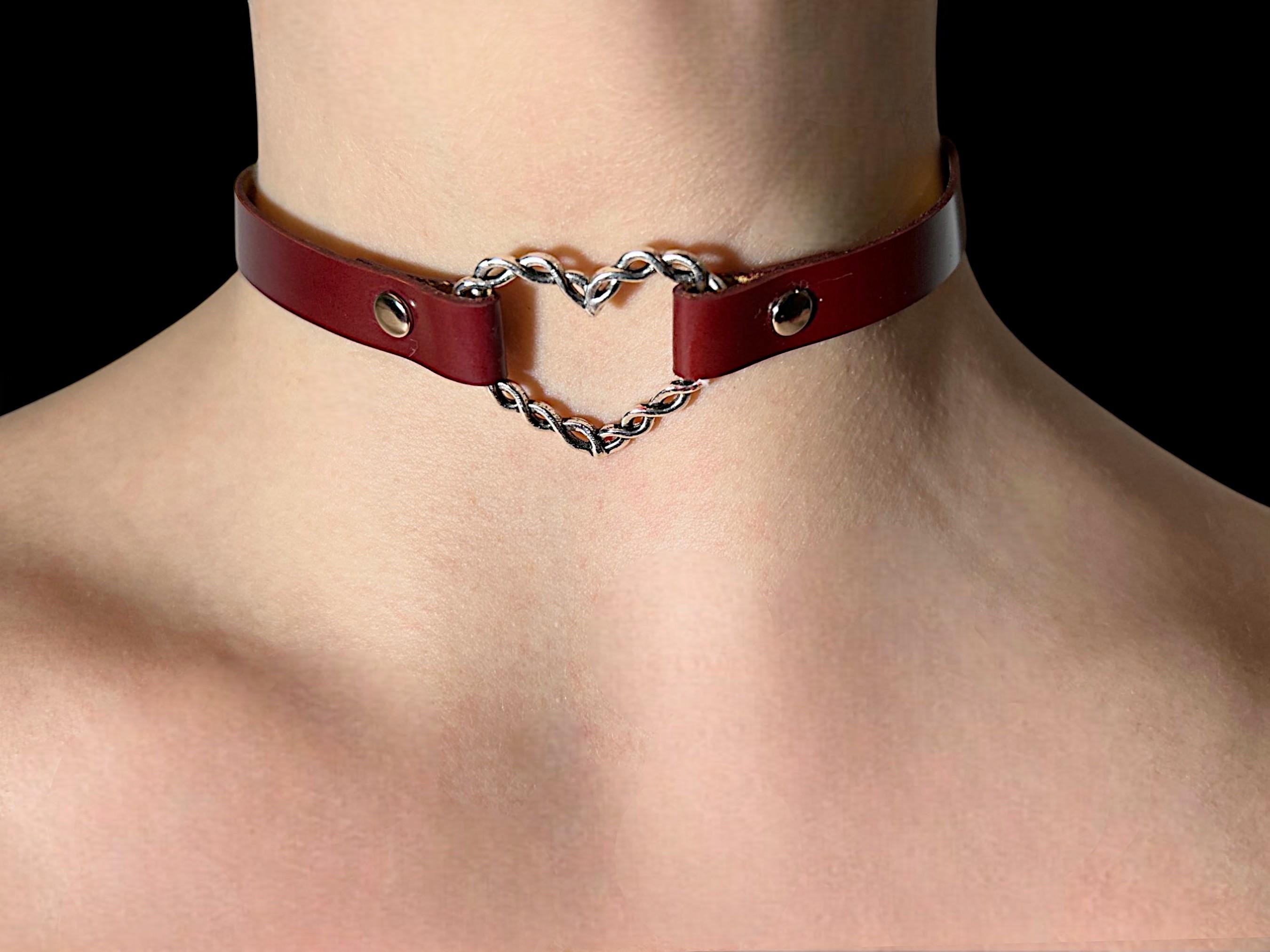 Girocollo Choker In Velluto Con Ciondolo A Cuore - Collana Punk Gothic Harajuku Per Donne E Ragazze - 2
