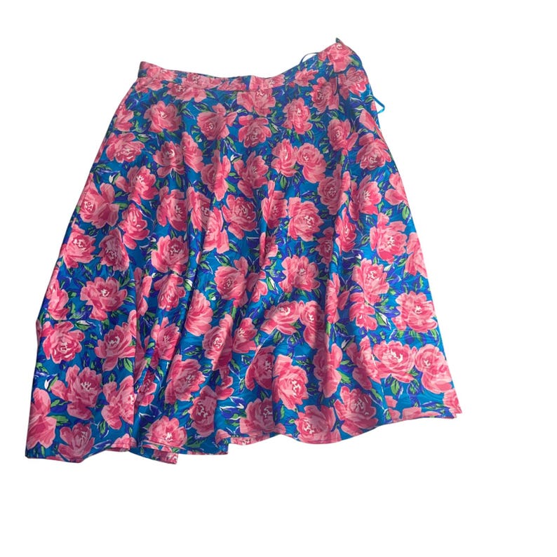 Vintage Adrianna Papell Floral Two Piece Skirt Set Cottagecore Coastal Chic READ image 3
