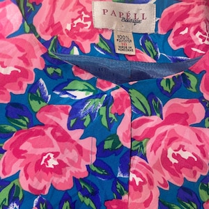 Vintage Adrianna Papell Floral Two Piece Skirt Set Cottagecore Coastal Chic READ image 6
