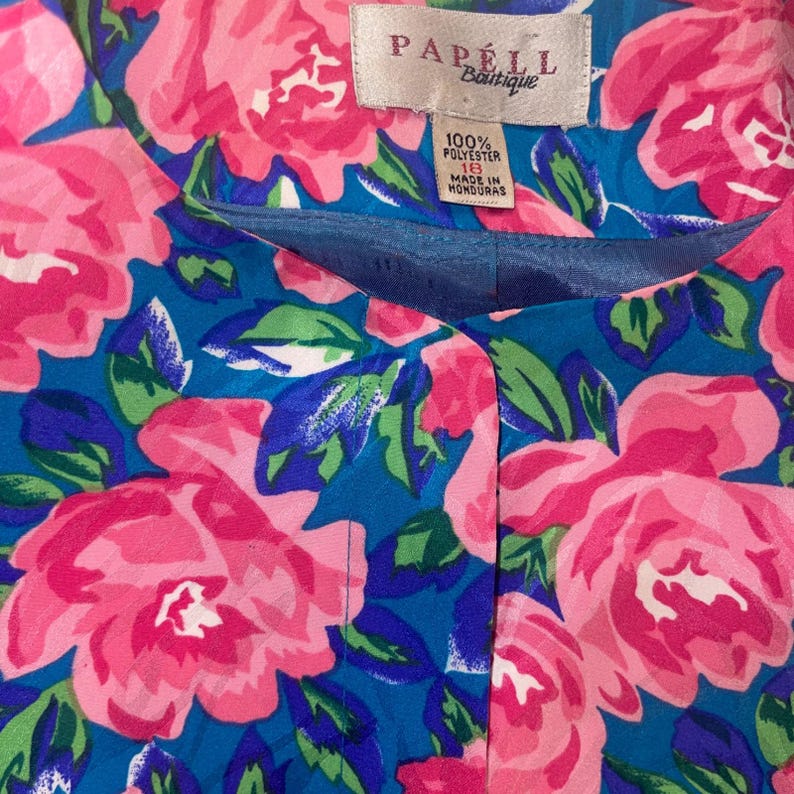 Vintage Adrianna Papell Floral Two Piece Skirt Set Cottagecore Coastal Chic READ image 6