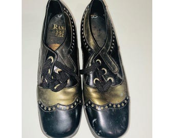 Vintage Rand Leather Spectator Oxford Shoes Size 11B  READ