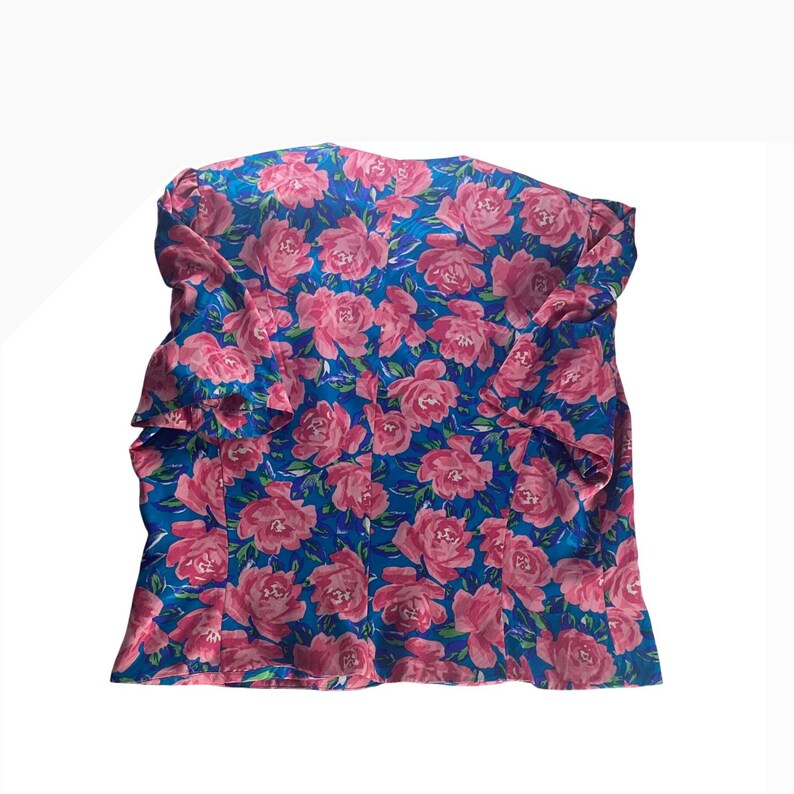 Vintage Adrianna Papell Floral Two Piece Skirt Set Cottagecore Coastal Chic READ image 9
