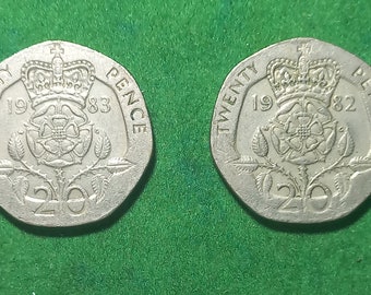 イギリス　20ペンス　100枚　コイン　エリザベス　硬貨　古銭　まとめ売り イギリス旧硬貨 エリザベスⅡ 20ペンス 1982年 1枚の通販 by