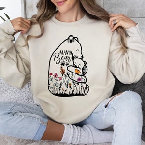 Mama Bear Sweatshirt | Mothers Day Gift | Floral Sweater | Cute Mom Crewneck