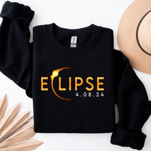 Eclipse 2024 Sweatshirt, Solar Eclipse April 8 2024 Shirt, 2024 Total Eclipse Sweater, Personalized Souvenir Gift, Astronomy Family Tee