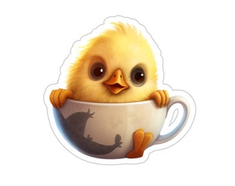 Teacup Chick Sticker