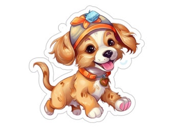 Adventurous Puppy Sticker