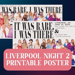 Cartaz digital para impressão Eras Tour Liverpool Night 2 Taylor, download de arte para decoração de parede, Liverpool Inglaterra Reino Unido 14 de junho de 2024, presente de lembrança!