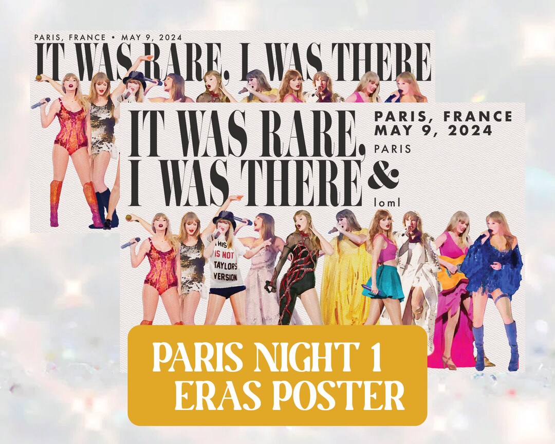 Eras Tour Paris Night 1 Taylor Poster Art Print Wall Decor, Paris