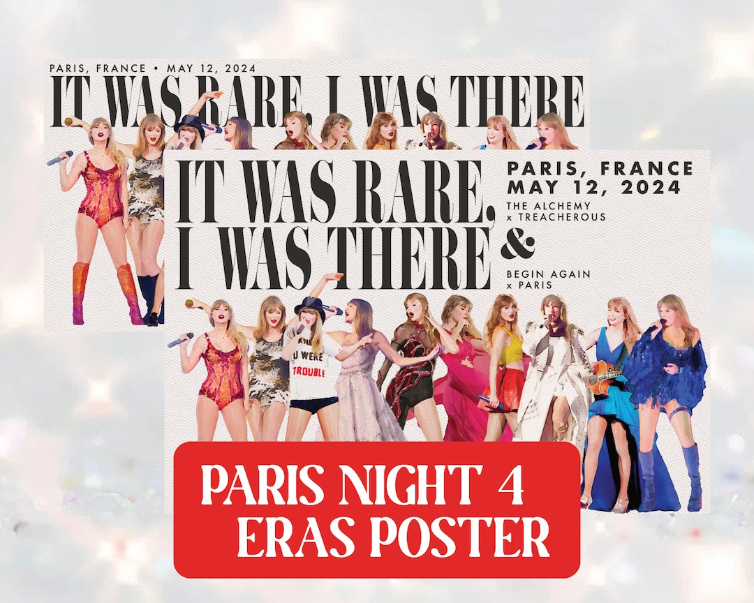 Eras Tour Paris Night 4 Taylor Poster Art Print Wall Decor, Paris