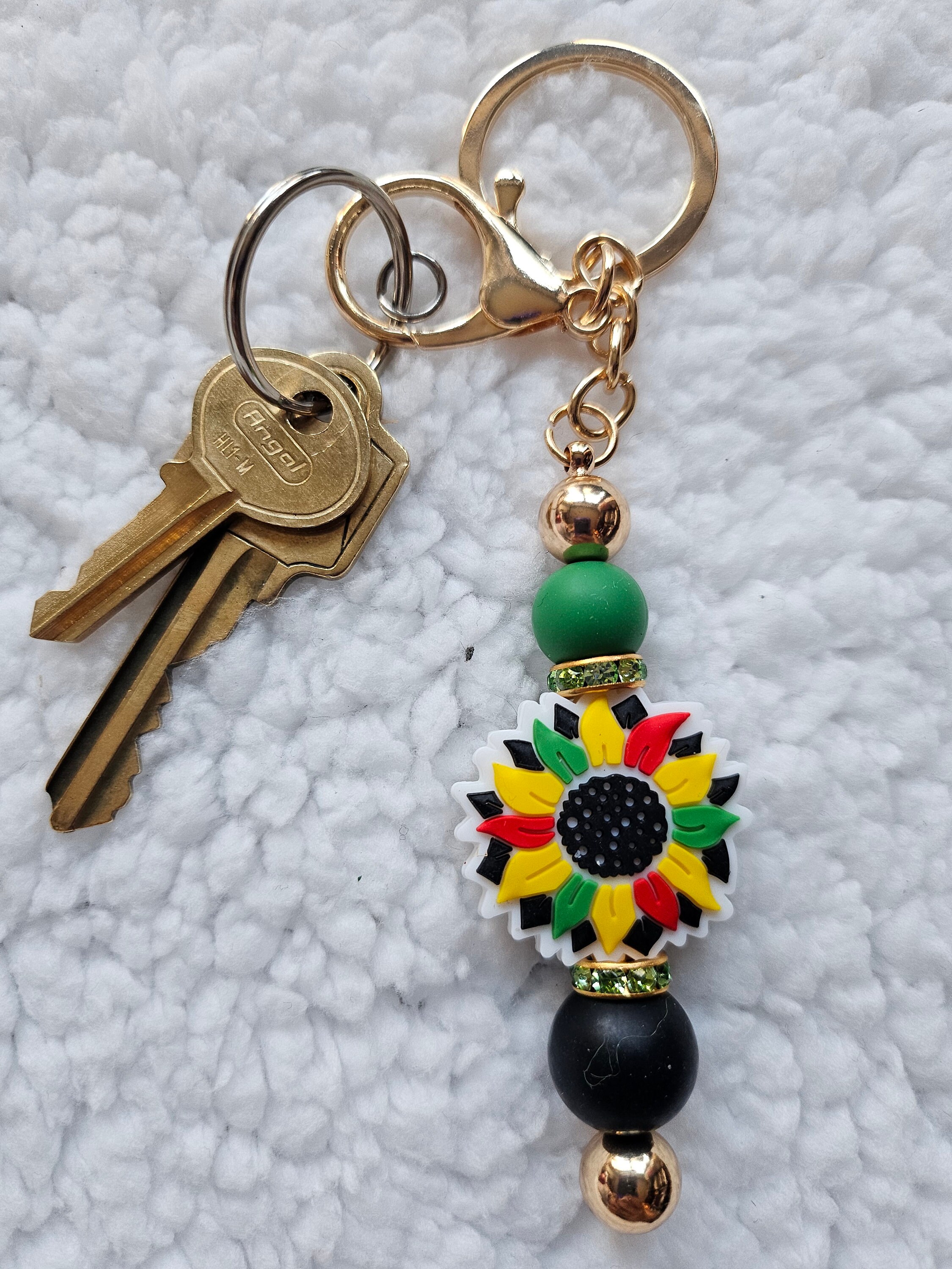 African Color Flower Key Ring/chain - Etsy