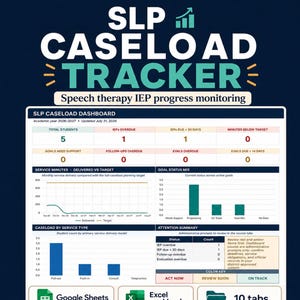 SLP Caseload Tracker | Speech Therapy IEP Progress Monitoring (Google Sheets Template)