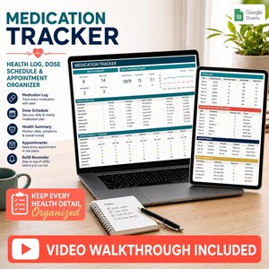 Tableau de suivi des médicaments | Carnet de santé, calendrier des doses et agenda des rendez-vous