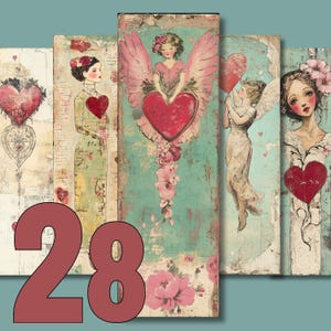 28 bookmarks or bookmarks Images little colorful birds whimsical instant download commerical use junk journal