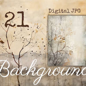 Autumn Winter Background nature Junk Journal 21 JPG Papers Enchanting dreamy Instant Download Commercial Use Trees Printable papers