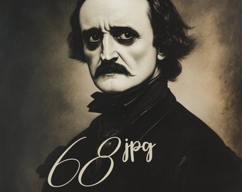 Collection 68 images of Edgar Allan Poe in all styles junk journal instant download CU