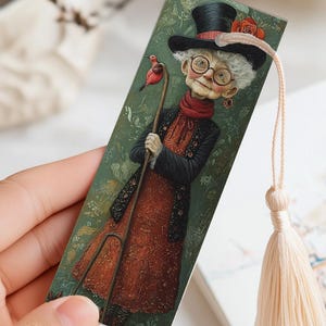 24 Vintage Bookmarks 2x6" : Whimsical Illustrations of Smart Old Ladies ...